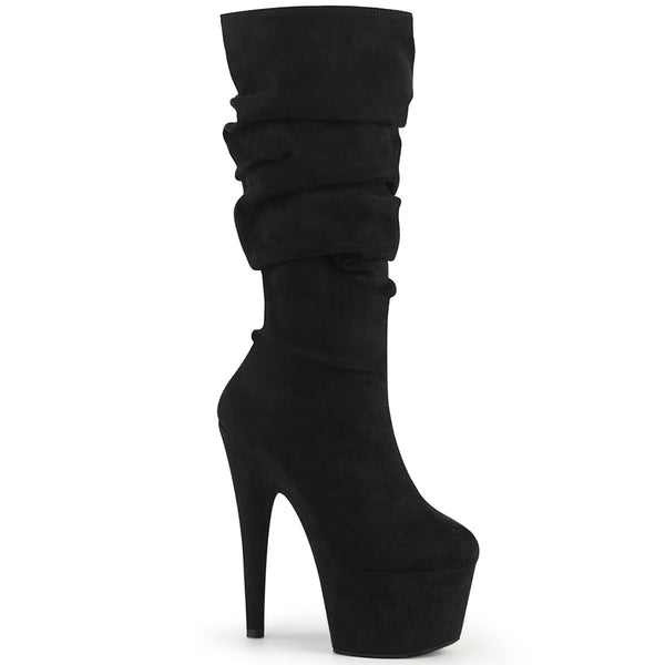 ADORE-1061  Black Faux Suede/Black Faux Suede