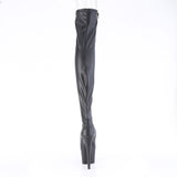 ADORE-3011  Black Stretch Faux Leather/Black Matte