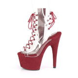 ADORE-700-30FS  Clear/Burgundy Faux Suede