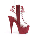 ADORE-700-30FS  Clear/Burgundy Faux Suede