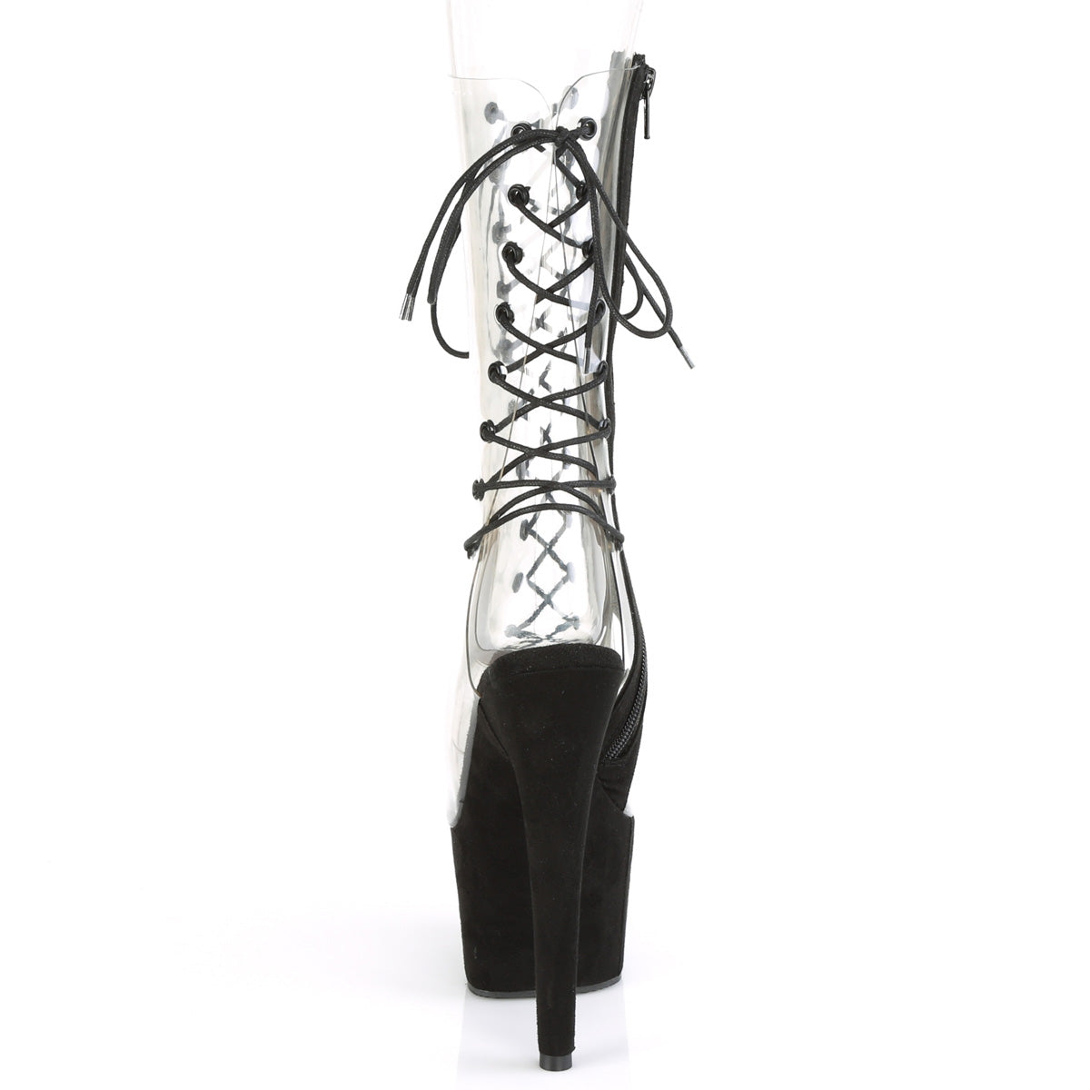 ADORE-700-60FS  Clear/Black Faux Suede