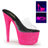 ADORE-701UVG  Clear/Neon Hot Pink Glitter