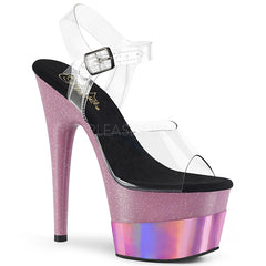 ADORE-708-2HGM  Clear/Baby Pink Glitter Hologram