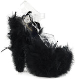 ADORE-708F  Clear/Black Marabou Feather