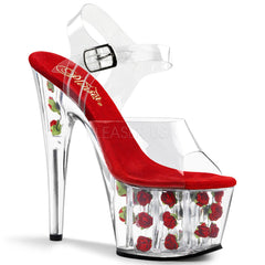ADORE-708FL  Clear/Red Flowers