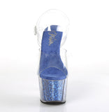 ADORE-708G  Clear/Royal Blue Glitter Inserts