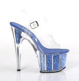 ADORE-708G  Clear/Royal Blue Glitter Inserts