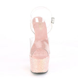 ADORE-708LG  Clear/Dusty Blush Glitter