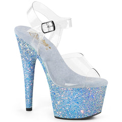 ADORE-708LG  Clear/Baby Blue Glitter