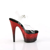 ADORE-708SS  Clear/Black-Red Glitter