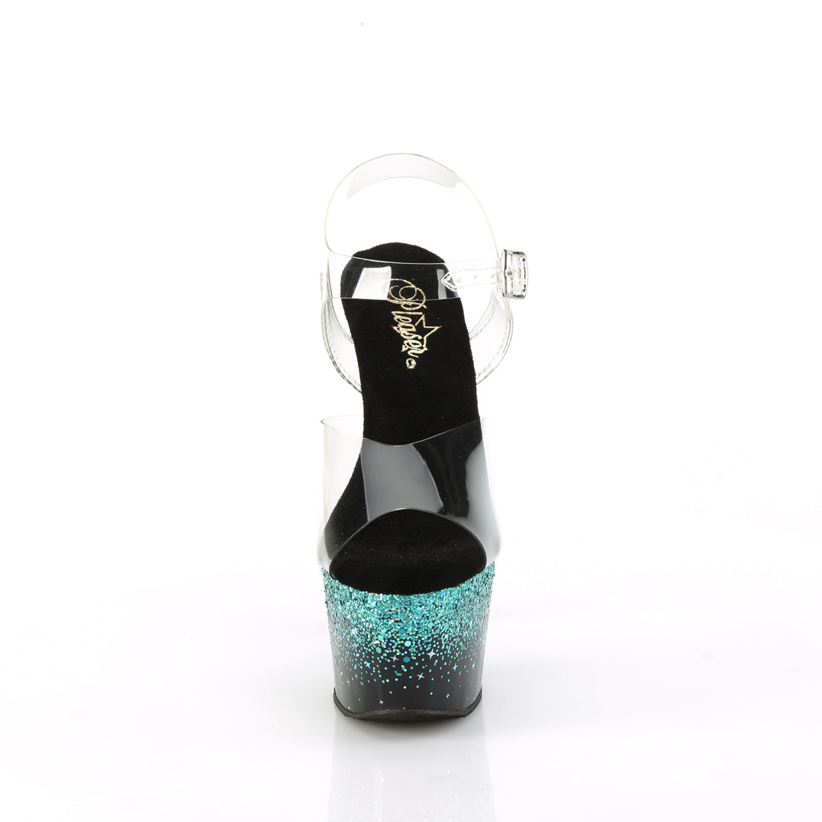 ADORE-708SS  Clear/Black-Turquoise Multi Glitter