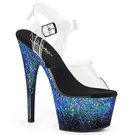 ADORE-708SS  Clear/Black-Blue Multi Glitter