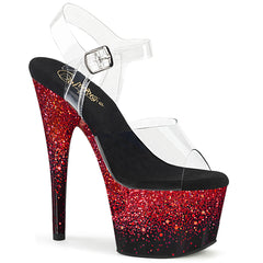 ADORE-708SS  Clear/Black-Red Glitter
