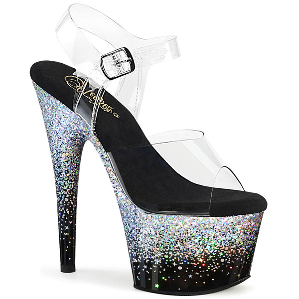 ADORE-708SS  Clear/Black-Silver Multi Glitter