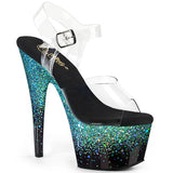 ADORE-708SS  Clear/Black-Turquoise Multi Glitter