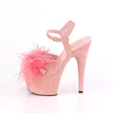 ADORE-709F  Baby Pink Faux Suede-Feather/Baby Pink Faux Suede