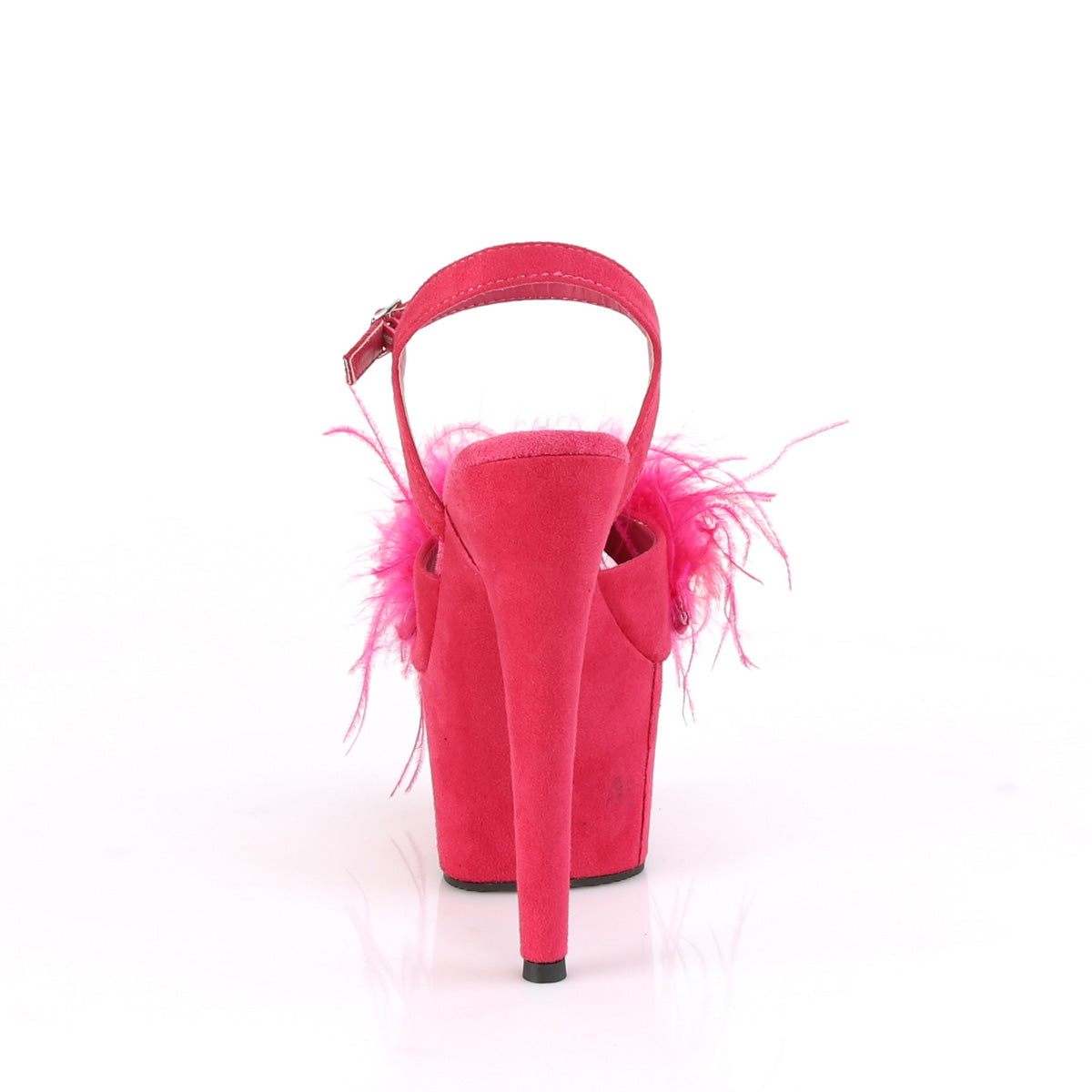 ADORE-709F  Hot Pink Faux Suede-Feather/Hot Pink Faux Suede
