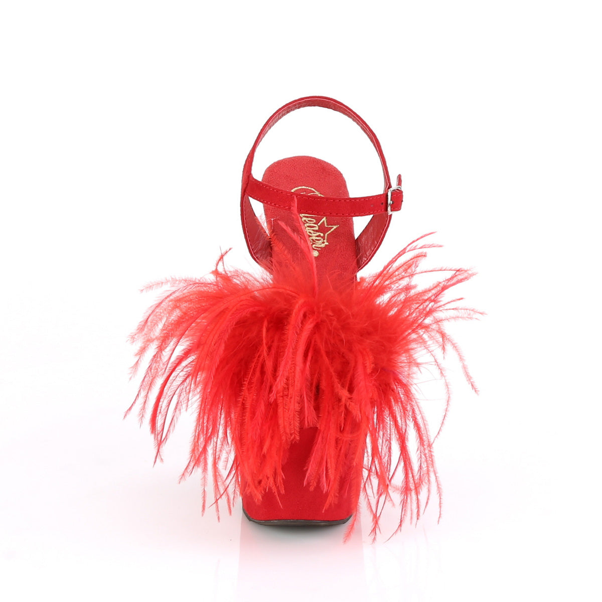 ADORE-709F  Red Faux Suede-Feather/Red Faux Suede
