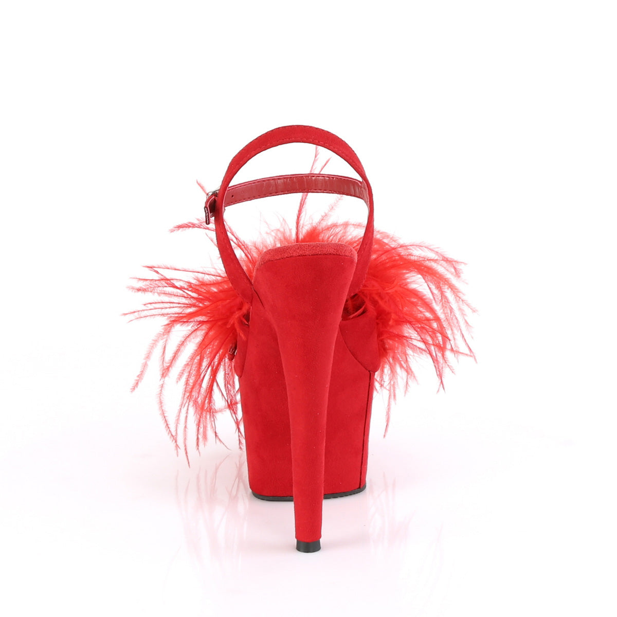 ADORE-709F  Red Faux Suede-Feather/Red Faux Suede
