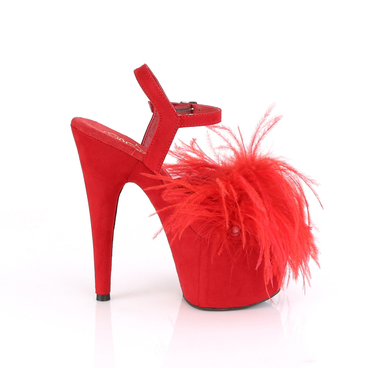 ADORE-709F  Red Faux Suede-Feather/Red Faux Suede