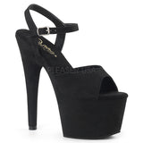 ADORE-709FS  Black Faux Suede/Black Faux Suede