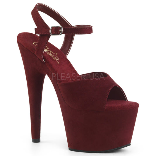 ADORE-709FS  Burgundy Faux Suede/Burgundy Faux Suede