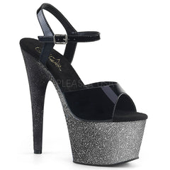 ADORE-709OMBRE  Black Patent/Silver-Black Ombre