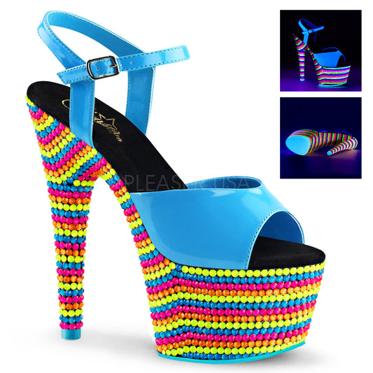ADORE-709RBS  Neon Blue Patent/Neon Multi