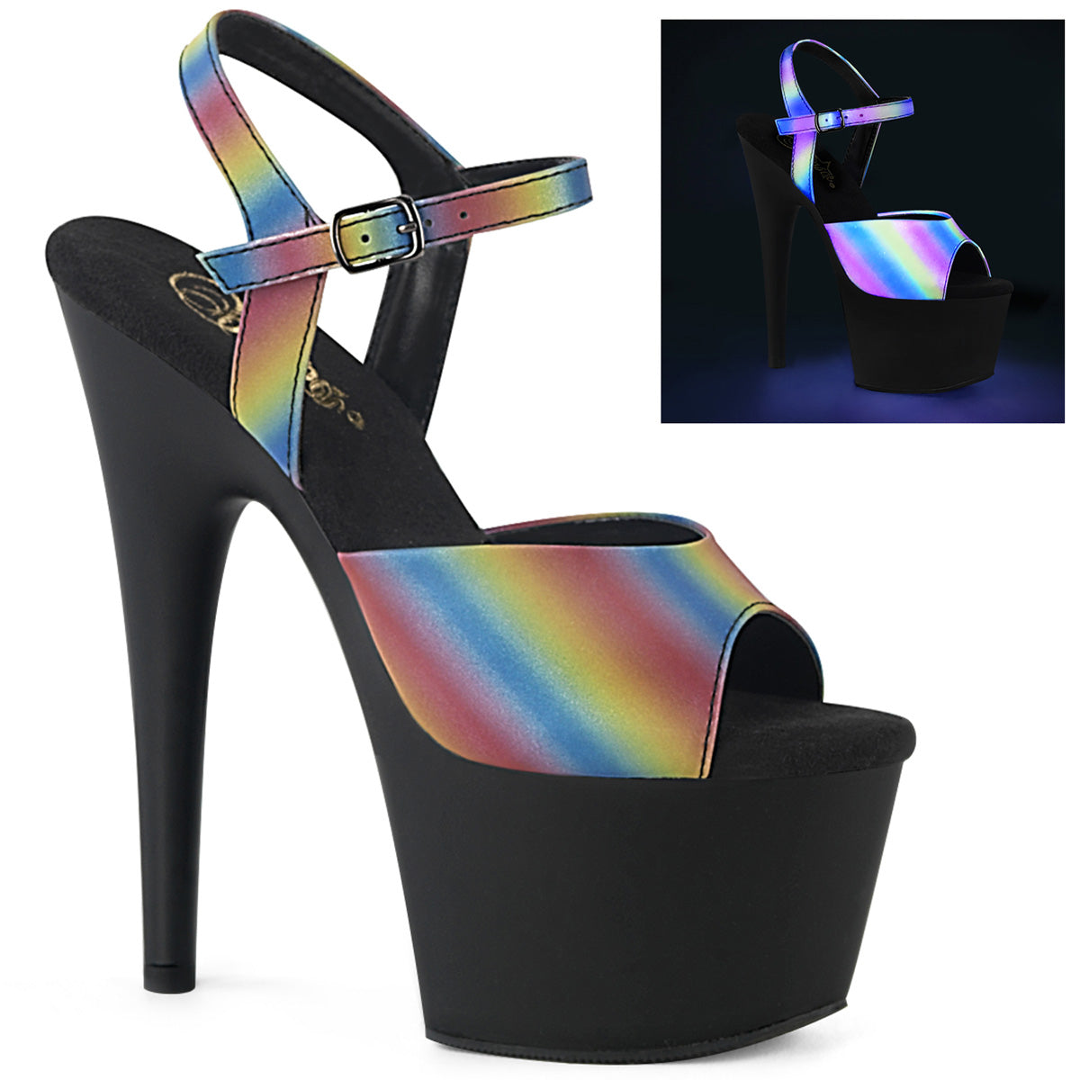 ADORE-709REFL-02  Rainbow Reflective/Black Matte