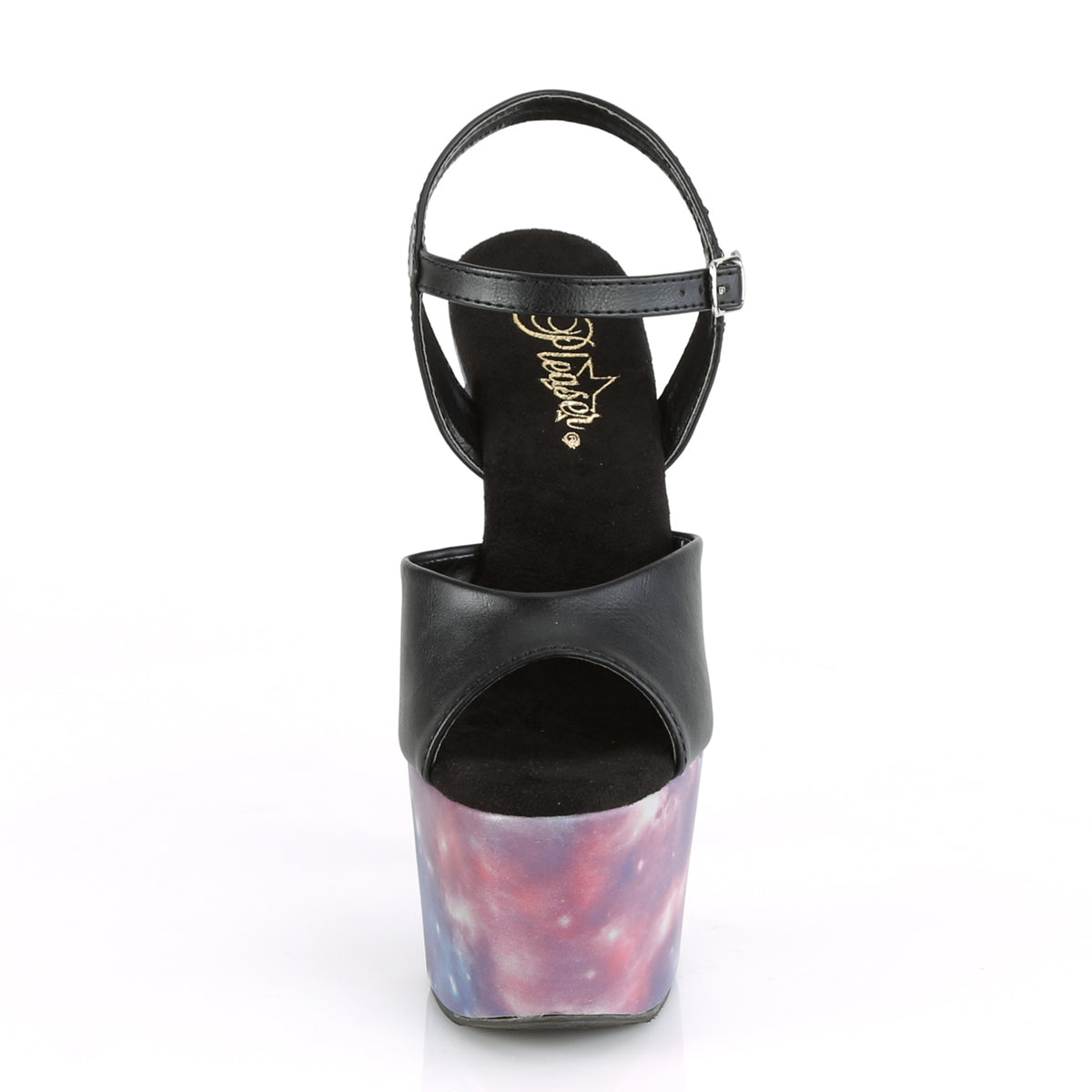 ADORE-709REFL  Black Faux Le/Purple-Blue Reflective