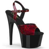 ADORE-709SP  Red Snake Skin Print Patent/Black