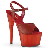 ADORE-709T  Red Faux Leather/Frosted Red
