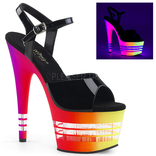ADORE-709UVLN  Black Patent/Neon Multi