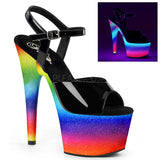 ADORE-709WR  Black Patent/Rainbow Glitter
