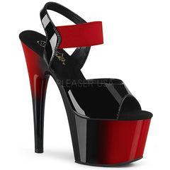 ADORE-714BR  Black Patent-Red Elastic Band/Red-Black