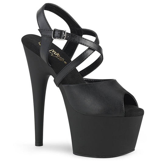 ADORE-724  Black Faux Leather/Black Matte