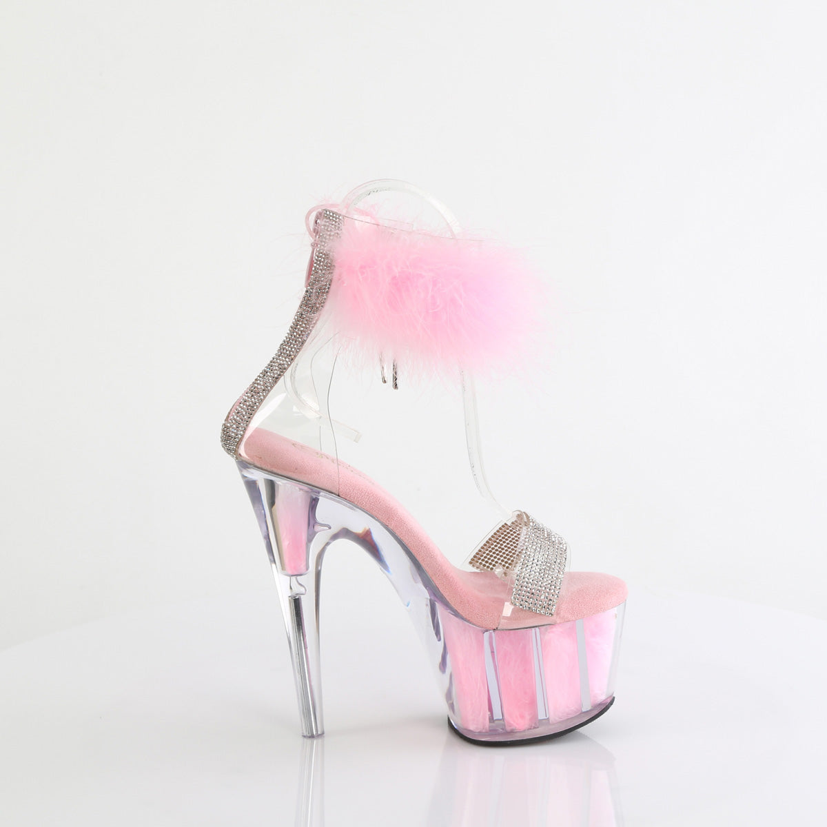 ADORE-727F  Clear-Baby Pink Fur/M