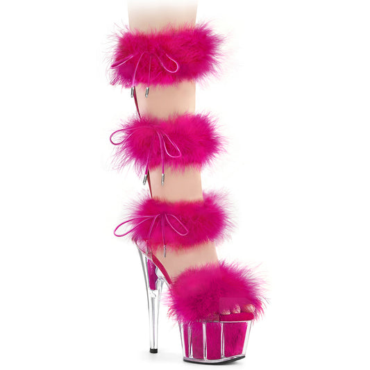 ADORE-728F  Clear-Hot Pink Fur/M