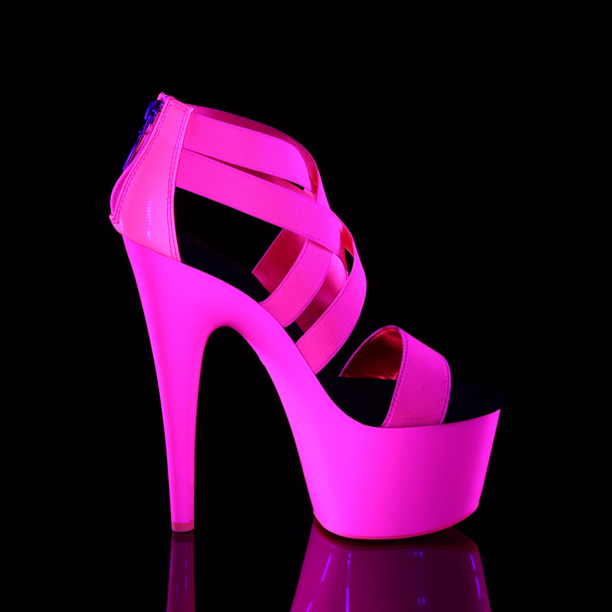 ADORE-769UV  Neon Hot Pink Elastic Band-Patent/Neon Hot Pink