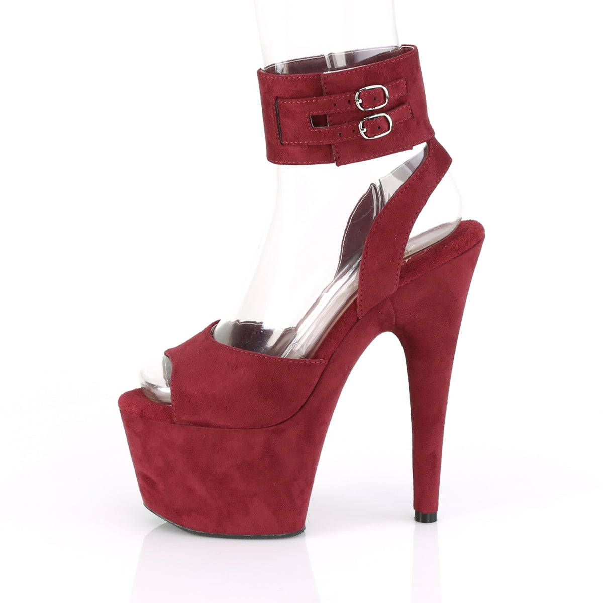 ADORE-791FS  Burgundy Faux Suede/Burgundy Faux Suede