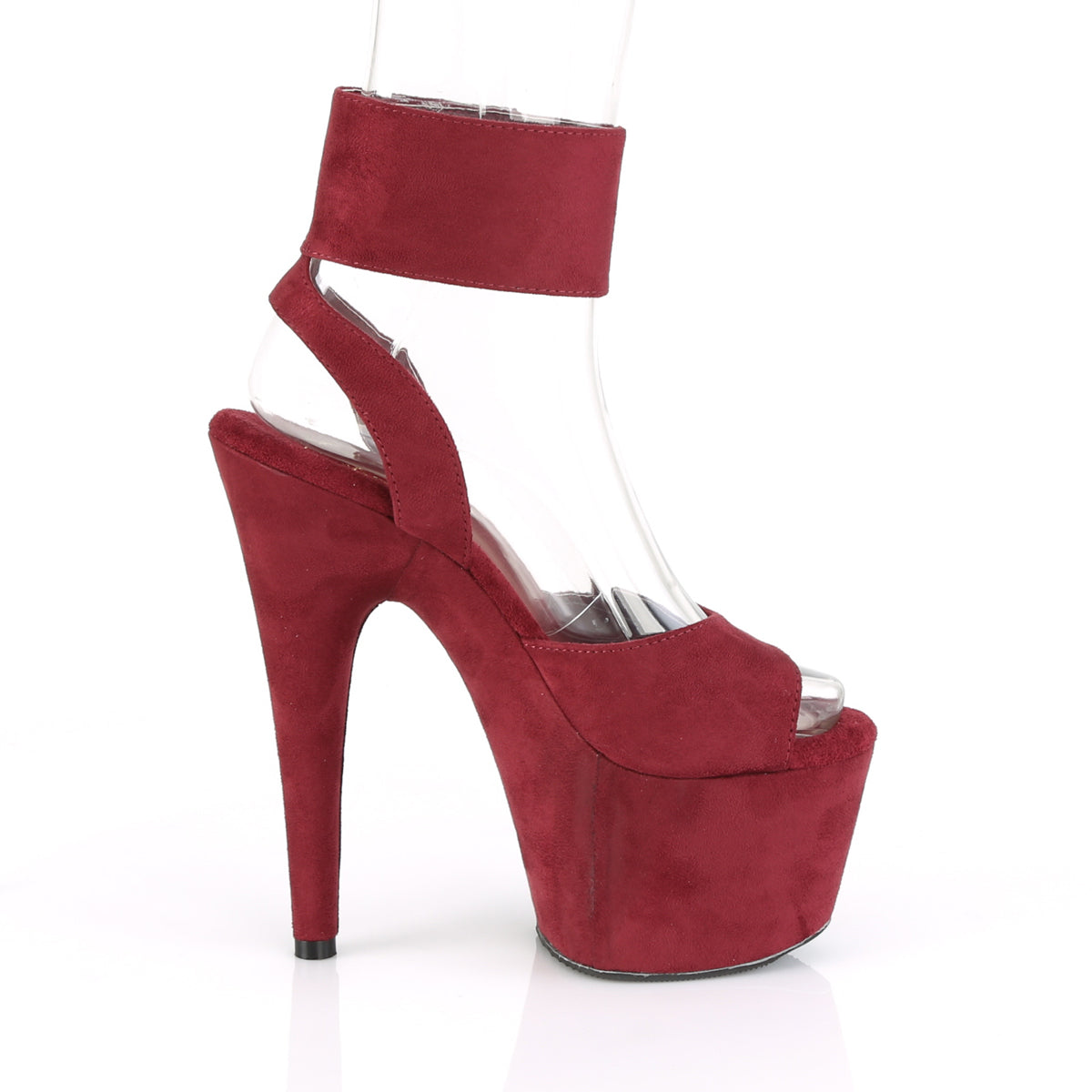 ADORE-791FS  Burgundy Faux Suede/Burgundy Faux Suede