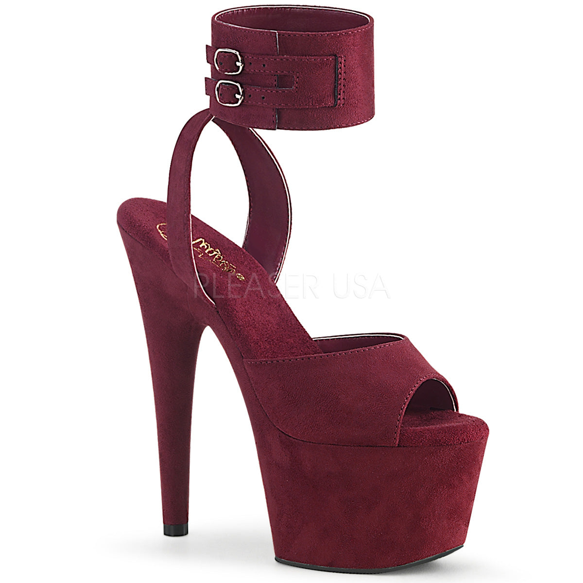 ADORE-791FS  Burgundy Faux Suede/Burgundy Faux Suede