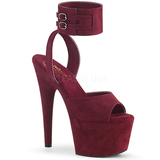 ADORE-791FS  Burgundy Faux Suede/Burgundy Faux Suede