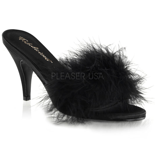 AMOUR-03  Black Satin-Fur