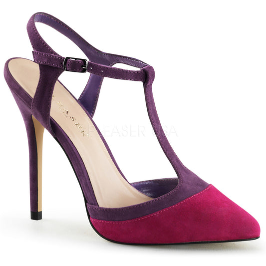 AMUSE-17  Fuchsia-Bordeaux-Wine Suede