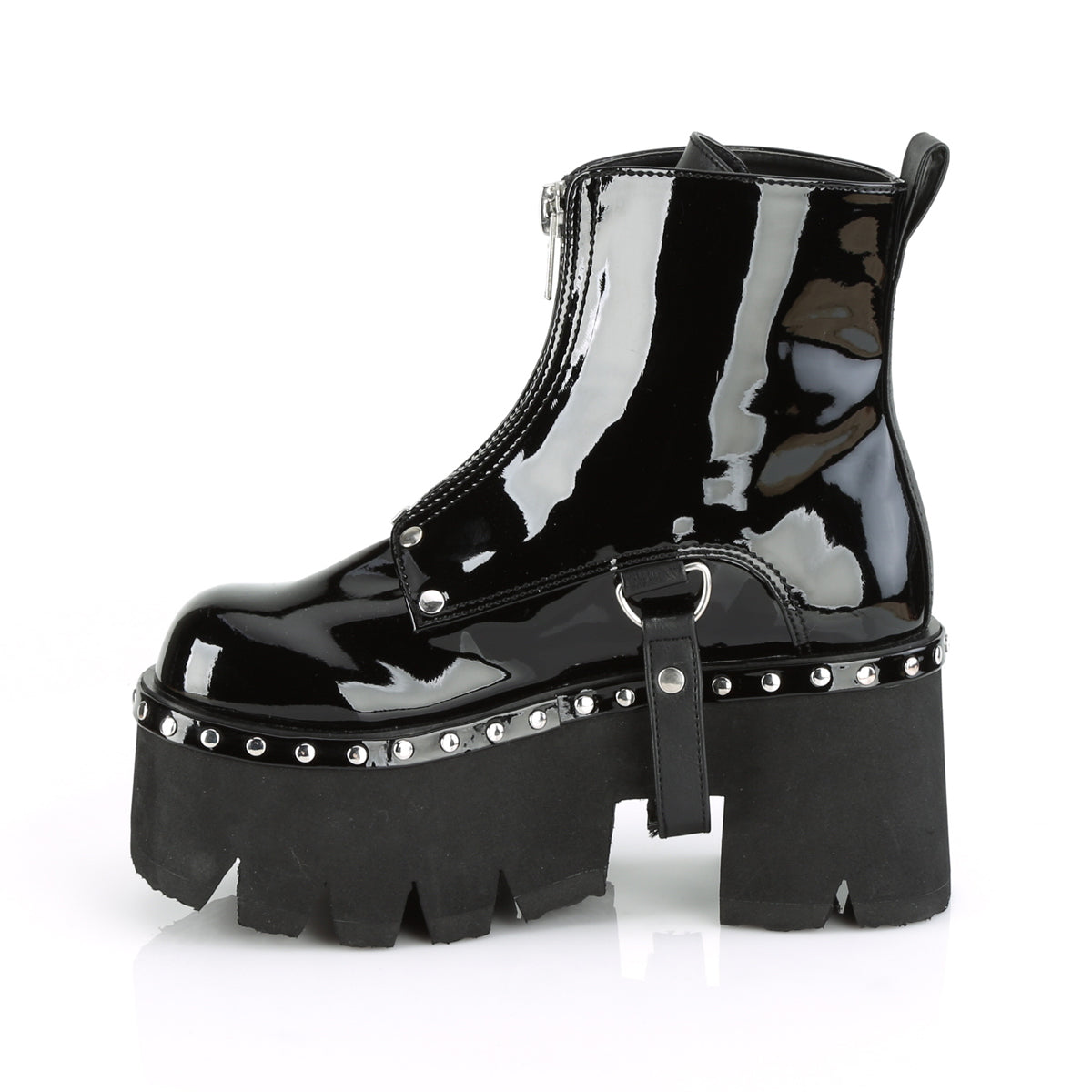 ASHES-100  Black Patent-Vegan Leather