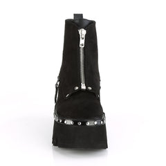 ASHES-100  Black Vegan Suede-Black Vegan Leather