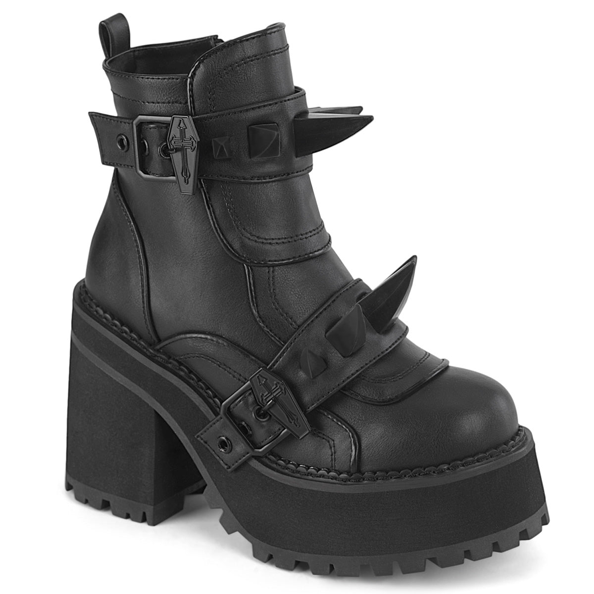 ASSAULT-72  Black Vegan Leather
