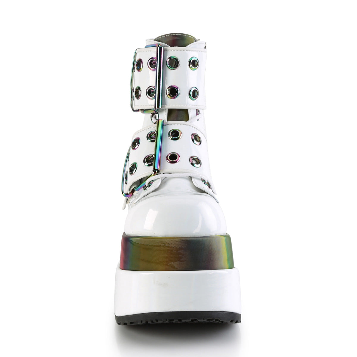 BEAR-104  White Patent-Rainbow Reflective