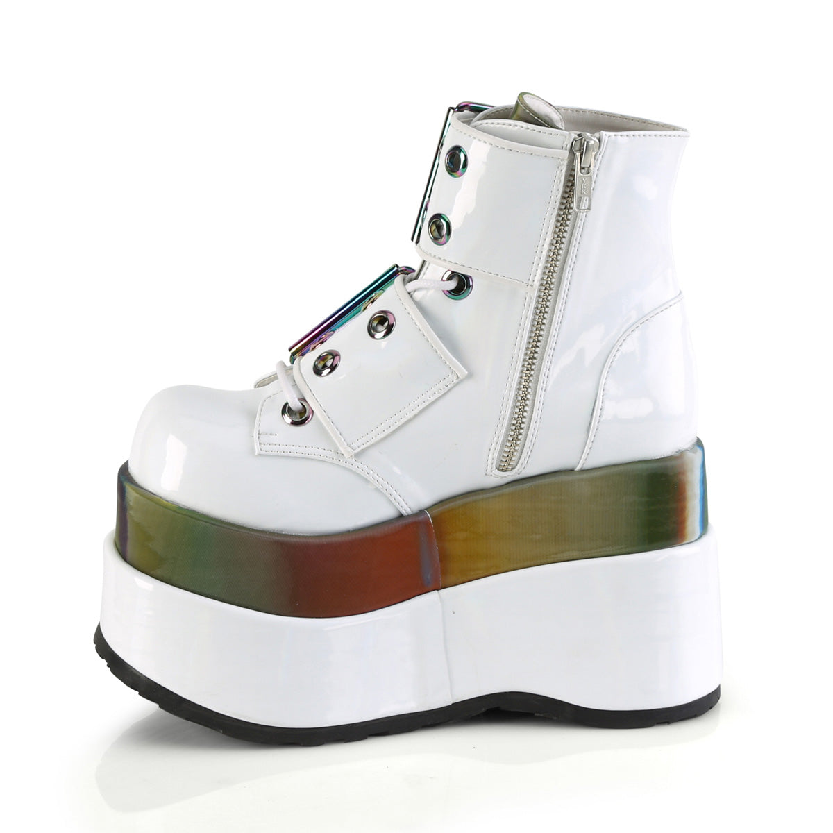 BEAR-104  White Patent-Rainbow Reflective